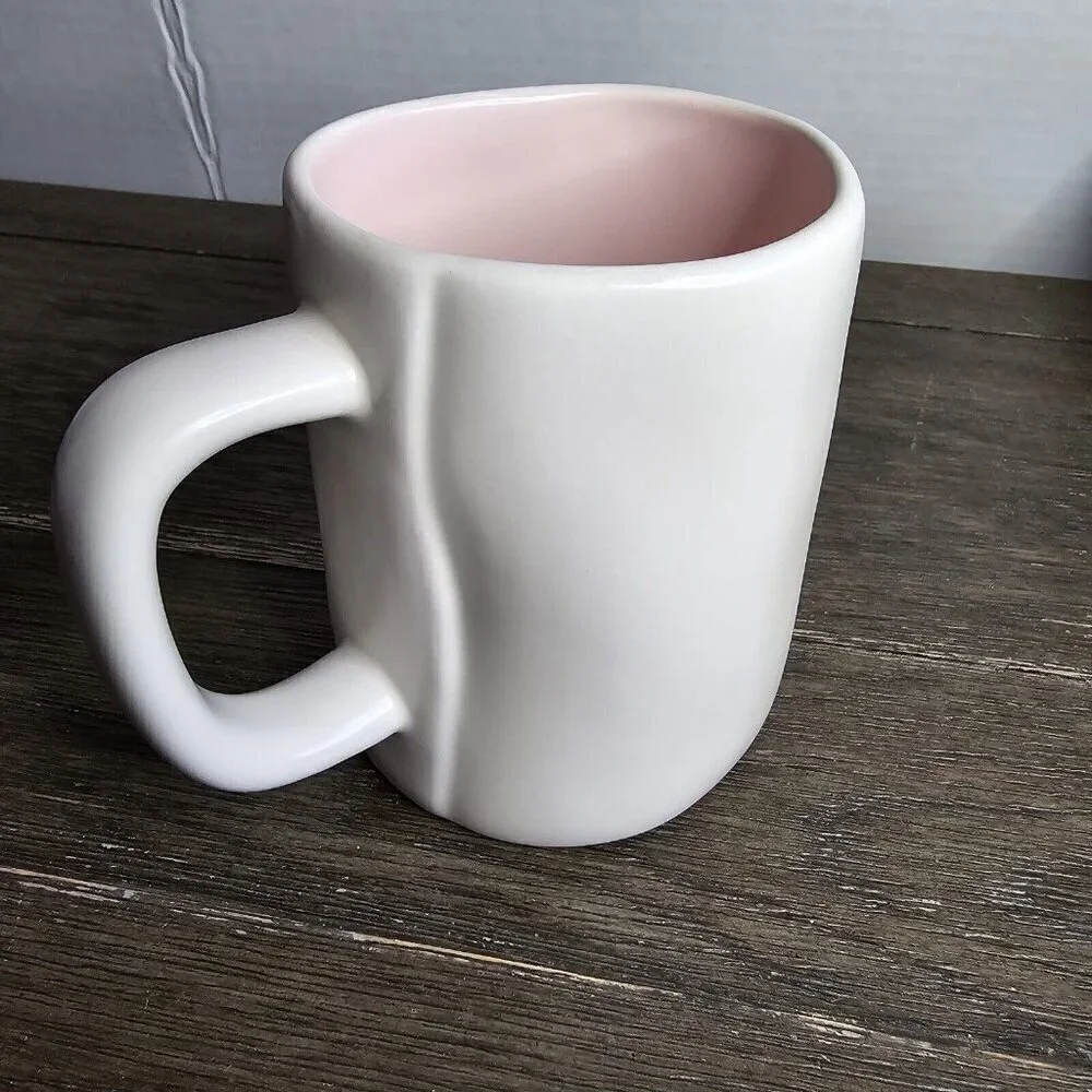 NWT Rae Dunn Artisan Boom Chicka Boom Easter Spring Mug 2021 Pink Interior